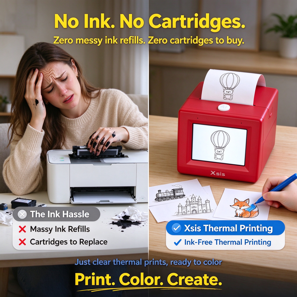 Xsis Smart AI Voice-Activated Sticker Printer
